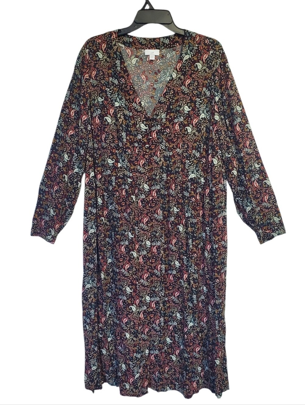 J. Jill Women's Long Sleeves Floral Dress Fall